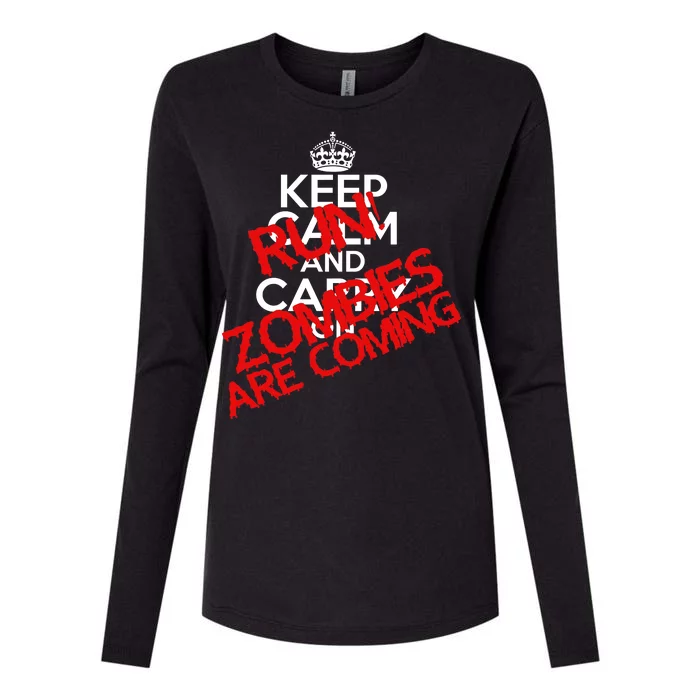 Run! Zombies Are Coming Womens Cotton Relaxed Long Sleeve T-Shirt