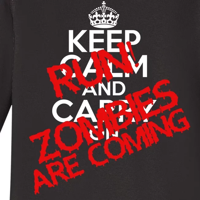 Run! Zombies Are Coming Baby Long Sleeve Bodysuit