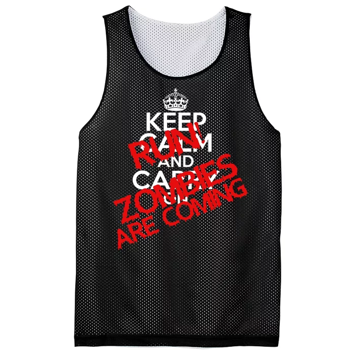 Run! Zombies Are Coming Mesh Reversible Basketball Jersey Tank