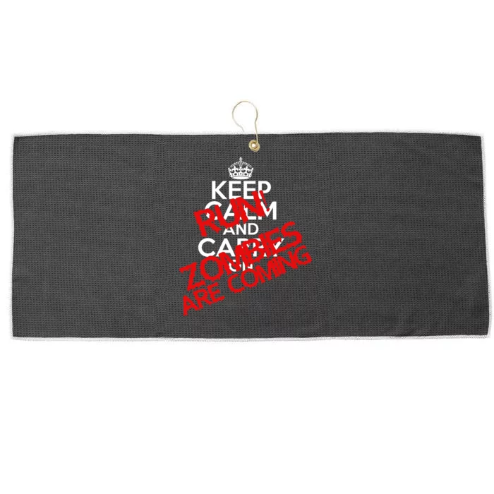 Run! Zombies Are Coming Large Microfiber Waffle Golf Towel