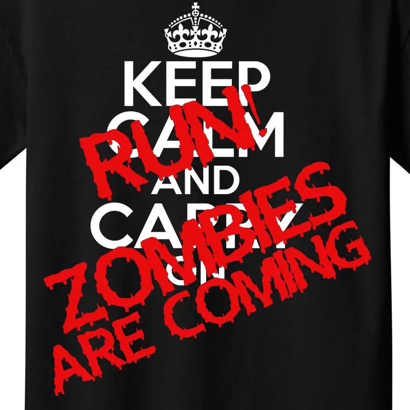 Run! Zombies Are Coming Kids T-Shirt