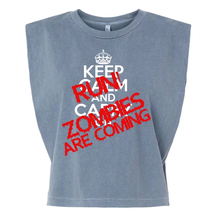 Run! Zombies Are Coming Garment-Dyed Women's Muscle Tee