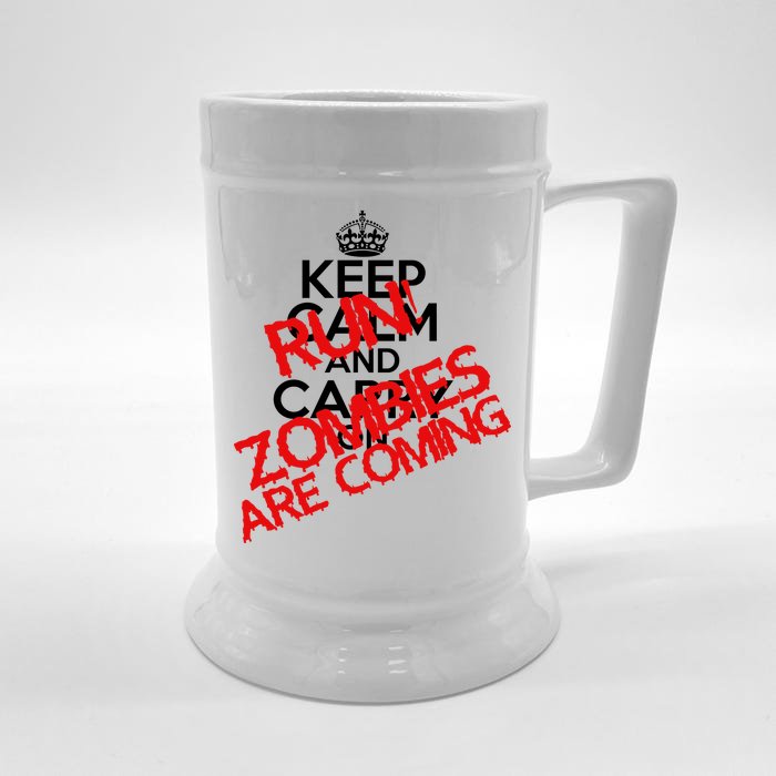 Run! Zombies Are Coming Front & Back Beer Stein