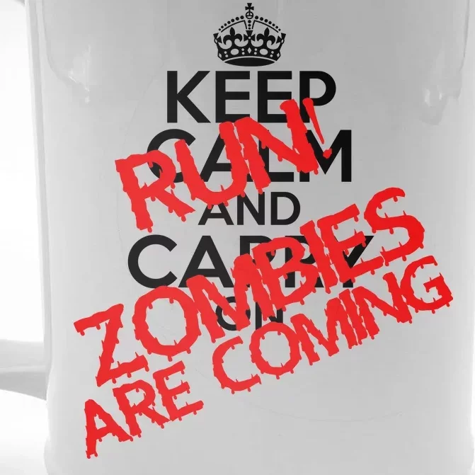 Run! Zombies Are Coming Front & Back Beer Stein