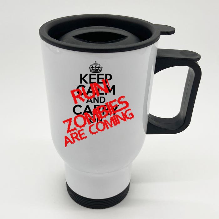 Run! Zombies Are Coming Front & Back Stainless Steel Travel Mug