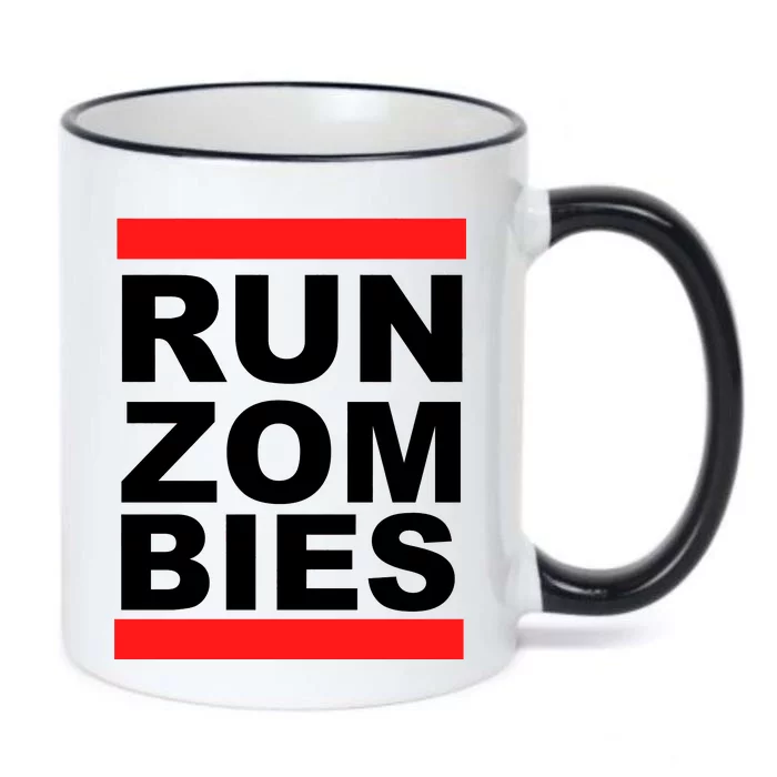 Run Zombies Retro Black Color Changing Mug