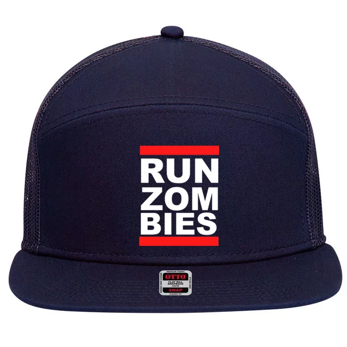 Run Zombies Retro 7 Panel Mesh Trucker Snapback Hat