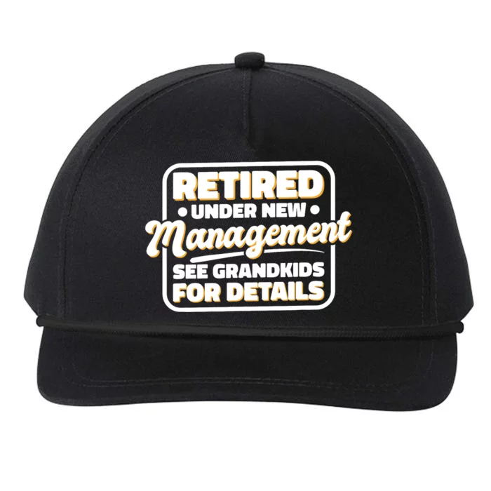 Retired Under New Management See Grand For Details Snapback Five-Panel Rope Hat