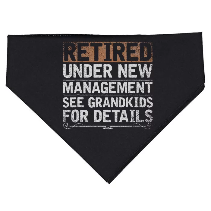 Retired Under New Management See Grand Funny Retirement USA-Made Doggie Bandana