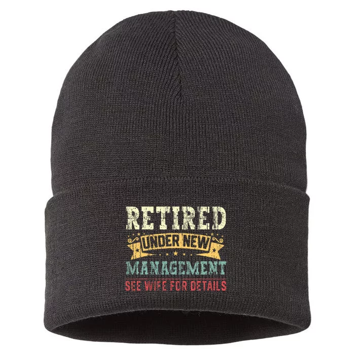 Retired Under New Management See Wife Sustainable Knit Beanie