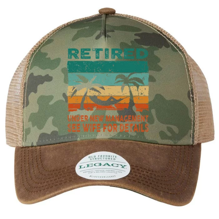 Retired Under New Management See Wife For Details Retirement Legacy Tie Dye Trucker Hat