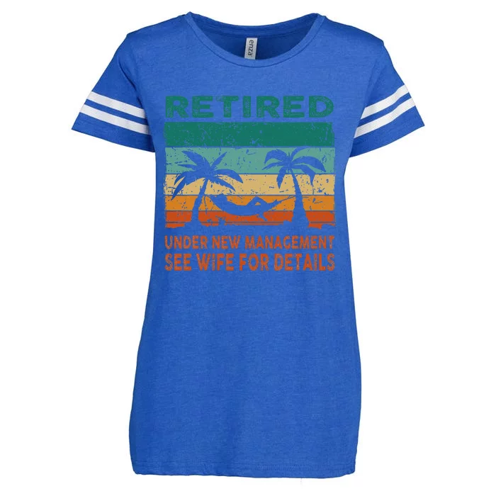 Retired Under New Management See Wife For Details Retirement Enza Ladies Jersey Football T-Shirt