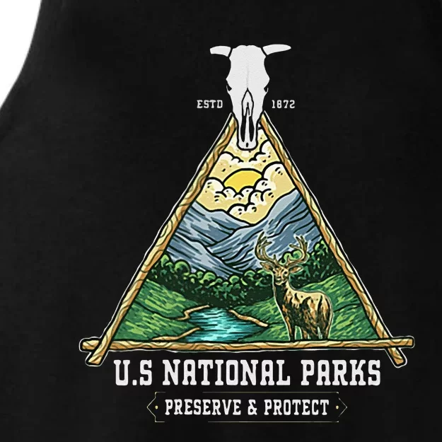 Retro US National Parks Preserve And Protect Outdoor Ladies Tri-Blend Wicking Tank