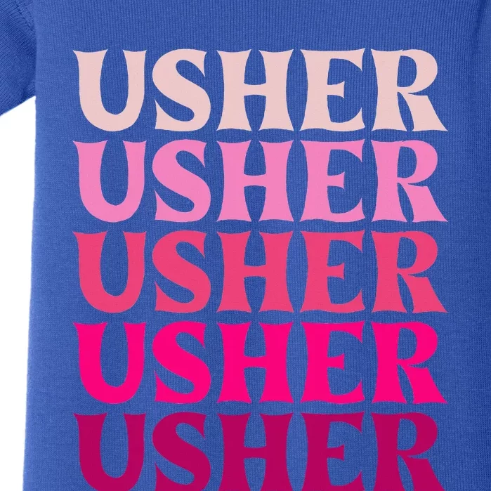 Retro U.S.H.E.R Name Baby Bodysuit