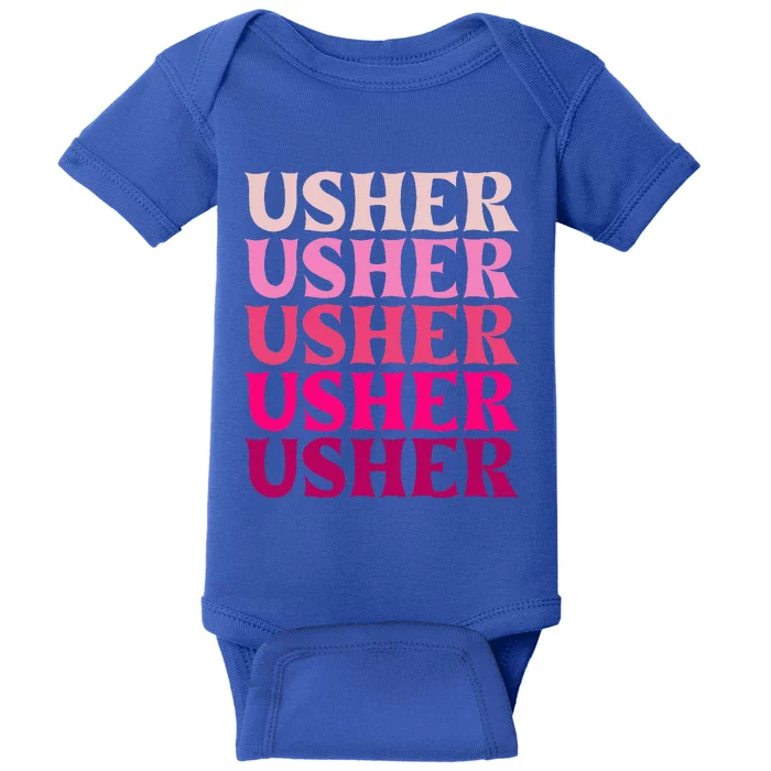 Retro U.S.H.E.R Name Baby Bodysuit