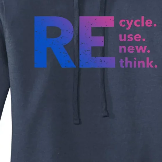 Recycle Use New Think Gift Women's Pullover Hoodie