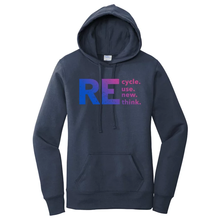 Recycle Use New Think Gift Women's Pullover Hoodie