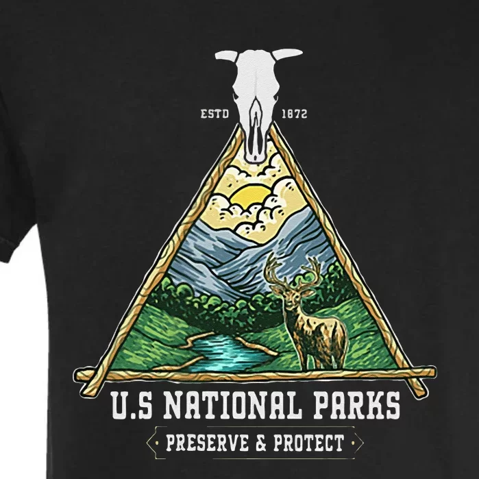 Retro US National Parks Preserve And Protect Outdoor Garment-Dyed Heavyweight T-Shirt