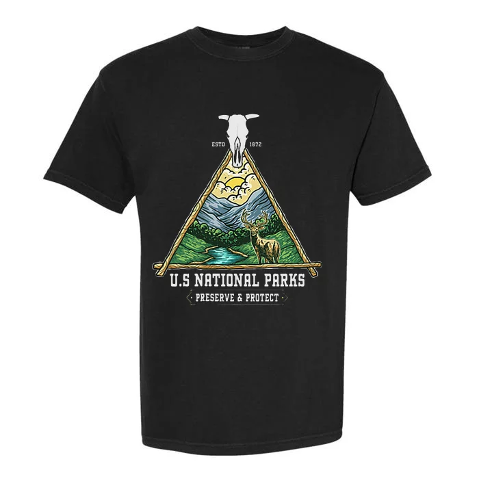 Retro US National Parks Preserve And Protect Outdoor Garment-Dyed Heavyweight T-Shirt