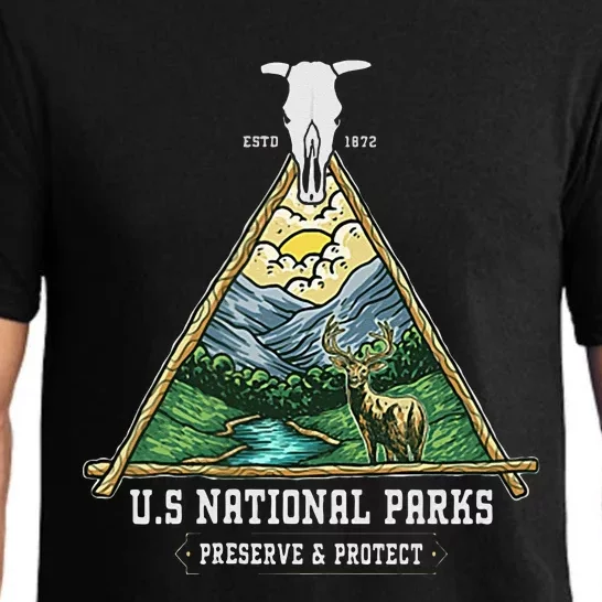 Retro US National Parks Preserve And Protect Outdoor Pajama Set