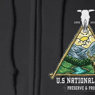 Retro US National Parks Preserve And Protect Outdoor Full Zip Hoodie