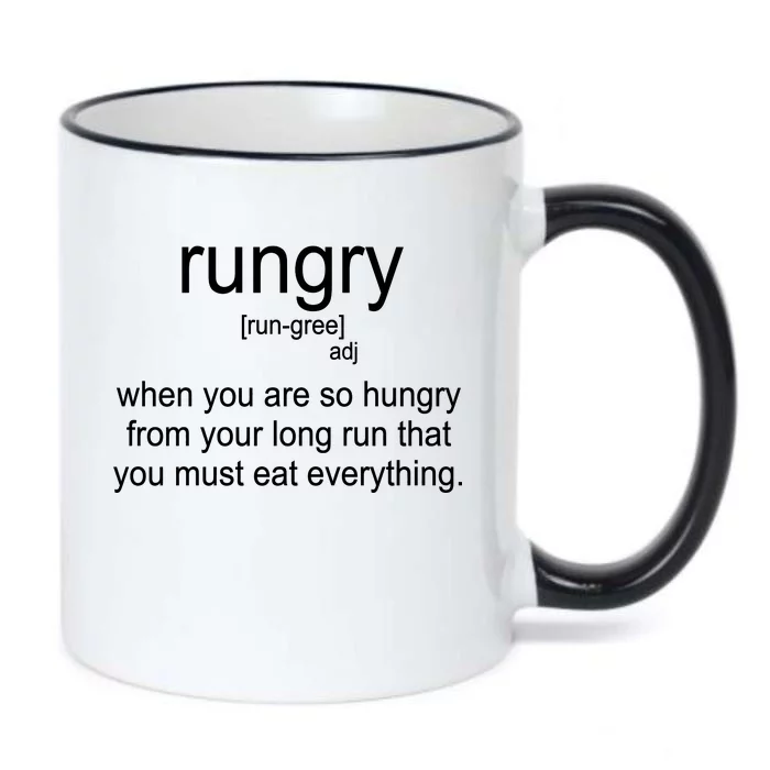 Rungry Definition Funny Black Color Changing Mug