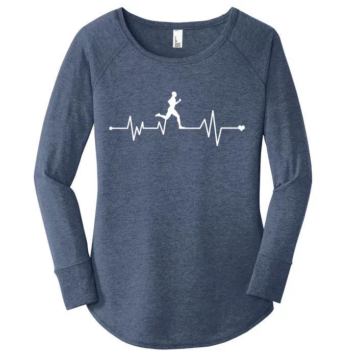 Runner Heartbeat Pulse Women's Perfect Tri Tunic Long Sleeve Shirt