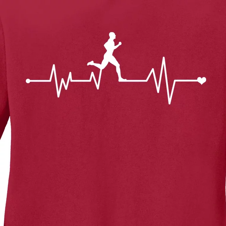 Runner Heartbeat Pulse Ladies Long Sleeve Shirt