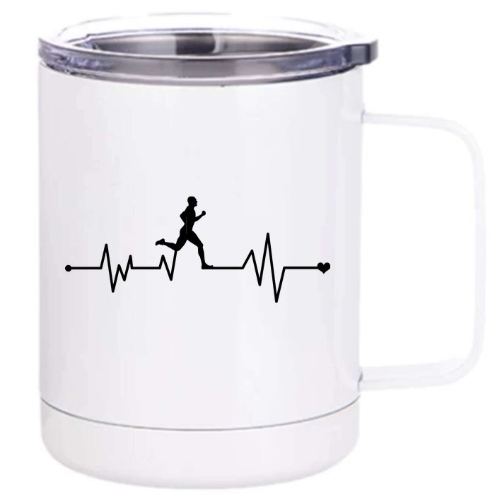 Runner Heartbeat Pulse Front & Back 12oz Stainless Steel Tumbler Cup