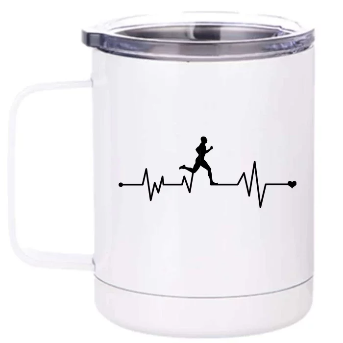 Runner Heartbeat Pulse Front & Back 12oz Stainless Steel Tumbler Cup