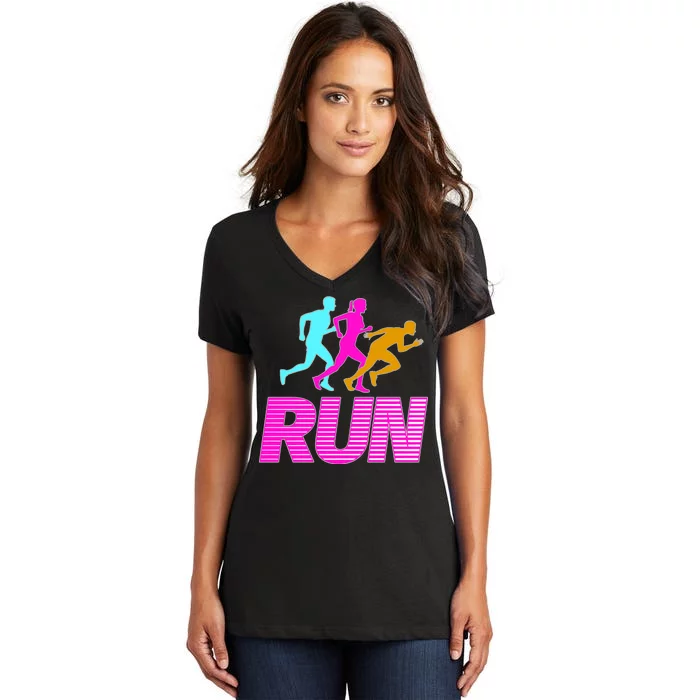 Runners Silhouette Women's V-Neck T-Shirt