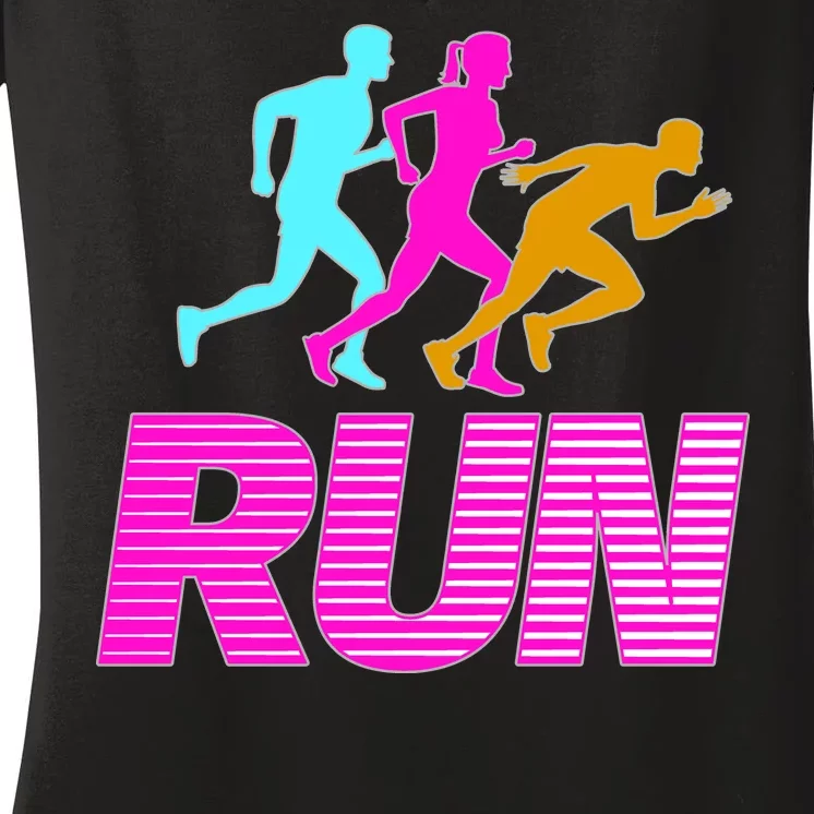 Runners Silhouette Women's V-Neck T-Shirt