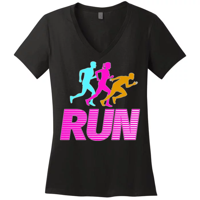 Runners Silhouette Women's V-Neck T-Shirt