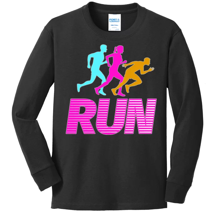 Runners Silhouette Kids Long Sleeve Shirt