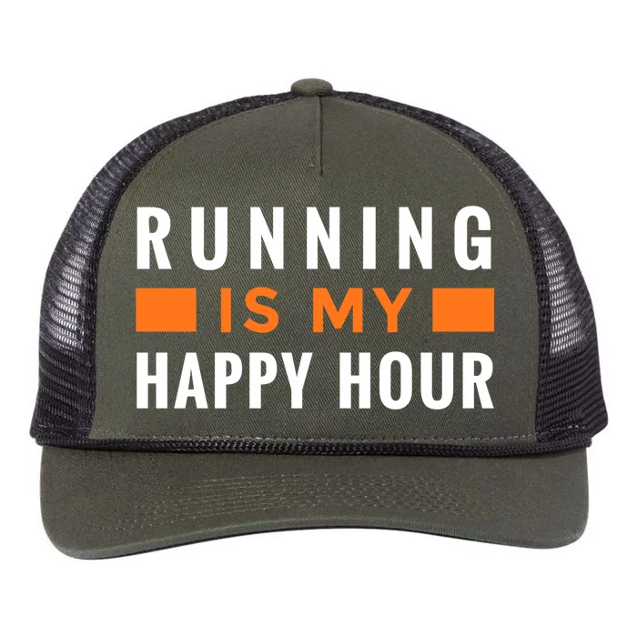 Running Is My Happy Hour Retro Rope Trucker Hat Cap