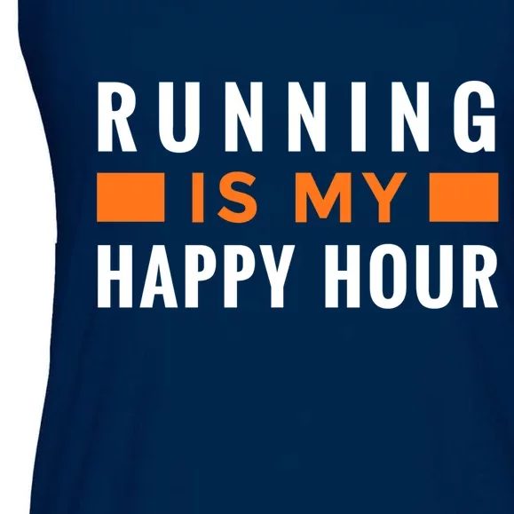 Running Is My Happy Hour Ladies Essential Flowy Tank