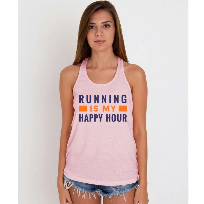 Running Is My Happy Hour Women's Knotted Racerback Tank