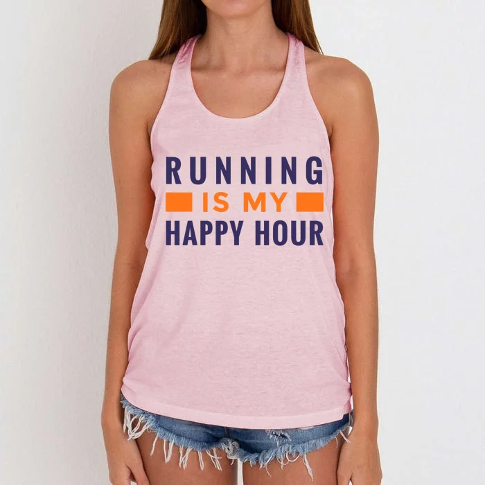 Running Is My Happy Hour Women's Knotted Racerback Tank