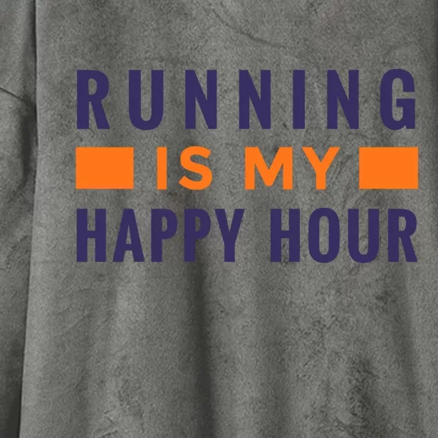 Running Is My Happy Hour Hooded Wearable Blanket