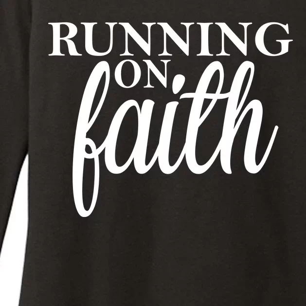 Running On Faith Womens CVC Long Sleeve Shirt