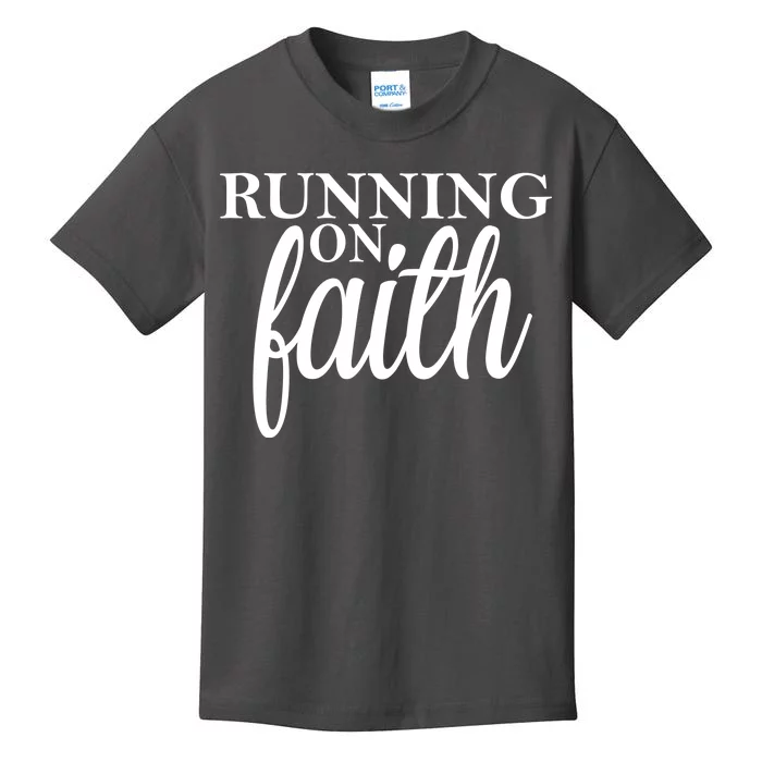 Running On Faith Kids T-Shirt