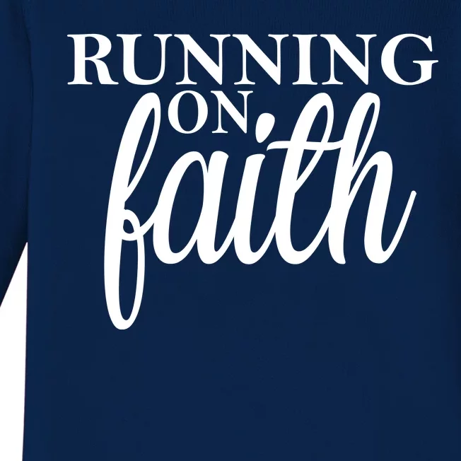 Running On Faith Baby Long Sleeve Bodysuit