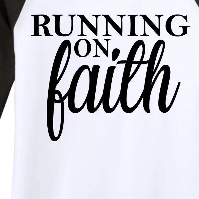 Running On Faith Women's Tri-Blend 3/4-Sleeve Raglan Shirt