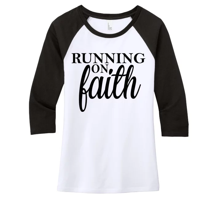 Running On Faith Women's Tri-Blend 3/4-Sleeve Raglan Shirt