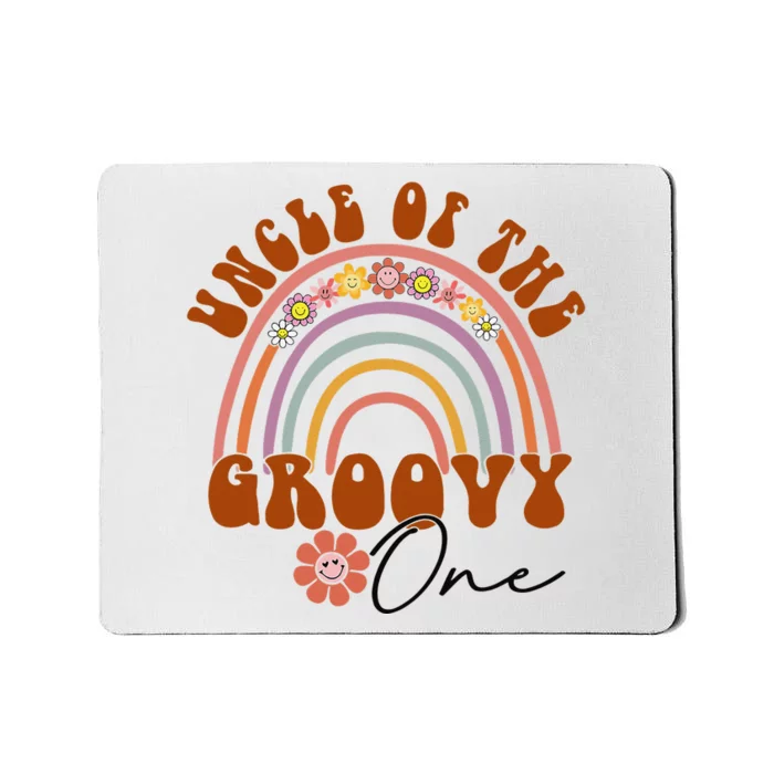 Retro Uncle of Groovy One Matching Family 1st Birthday Party Mousepad