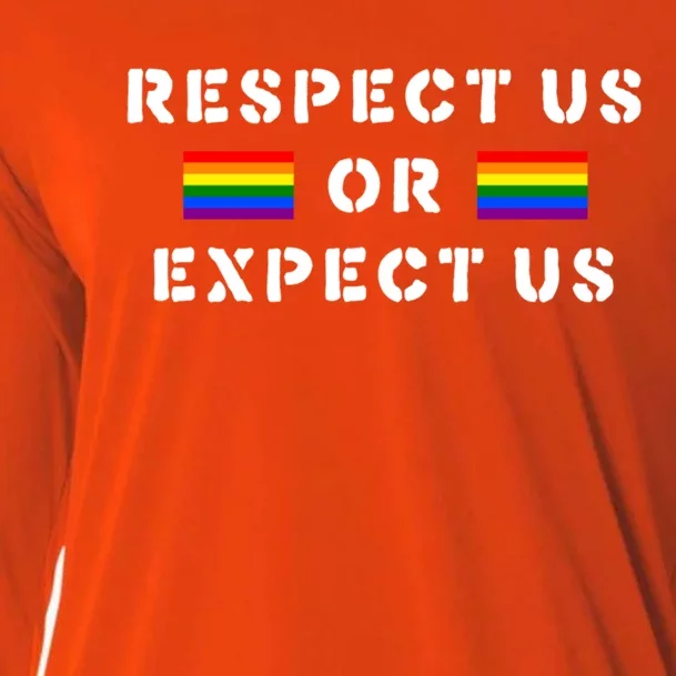 Respect Us Or Expect Us Lgbtq Flag Equal Rights Gay Pride Gift Cooling Performance Long Sleeve Crew