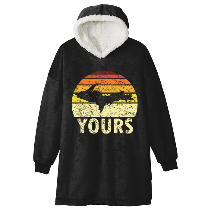 Retro Upper Peninsula UP Yours Yooper Pride Michigan Roots Hooded Wearable Blanket