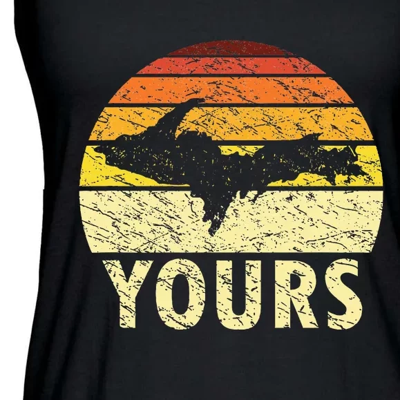 Retro Upper Peninsula Up Yours Yooper Pride Michigan Roots Ladies Essential Flowy Tank