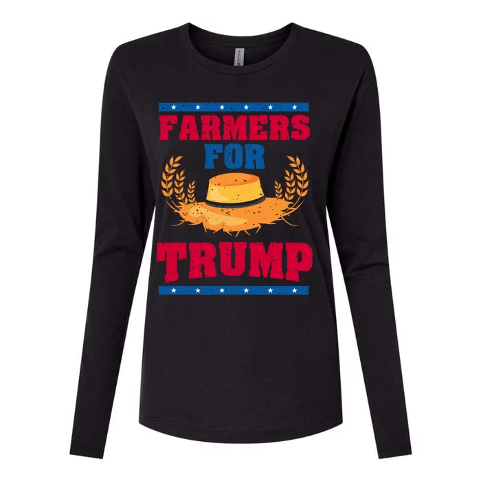 Republican Usa Pride Patriot Farmers For Trump Gift Womens Cotton Relaxed Long Sleeve T-Shirt