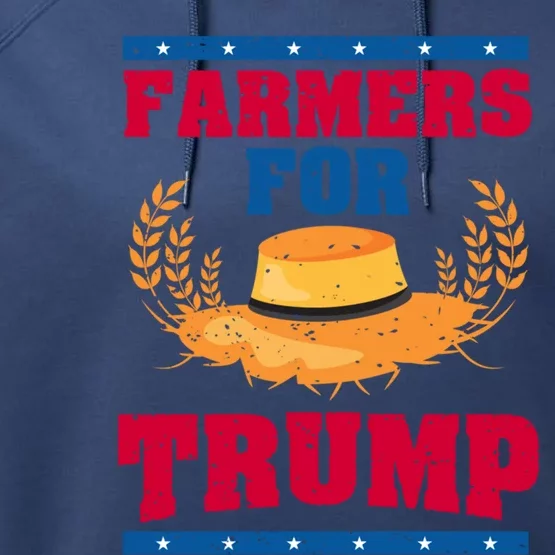 Republican Usa Pride Patriot Farmers For Trump Gift Performance Fleece Hoodie